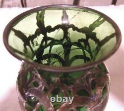 Alvin Sterling Overlay Vase Art Nouveau