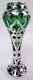 Alvin Vase G3467/2 Antique Art Nouveau American Green Glass Silver Overlay