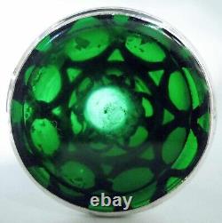 Alvin Vase G3467/2 Antique Art Nouveau American Green Glass Silver Overlay