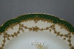 Ambrosius Lamm Dresden Courting Couple Raised Gold & Green Dinner Plate A