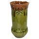 American Art Nouveau Pottery Vintage 1900s Blended Majolica Green Umbrella Stand