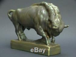 American Buffalo Bull Ox Hungarian porcelain Zsolnay Pecs Eosin 1900 no Herend