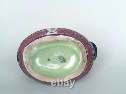 Amphora Czechoslovakia Basket Cameo of Lady Cobalt & Green Lustre & Matt Glazes