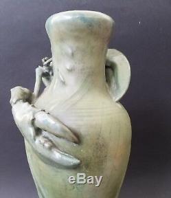Amphora RSTK Austria vase with lobster! Rare! Art Nouveau Piece