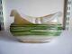 An Art Nouveau Glass Vase / Bowl Opal Body With Green Trailing Loetz