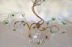 An Art Nouveau Stuart Peacock Eye/Cairngorm 4 Branch Glass Epergne/Vase c1910