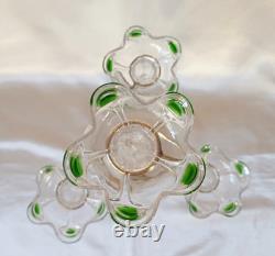 An Art Nouveau Stuart Peacock Eye/Cairngorm 4 Branch Glass Epergne/Vase c1910