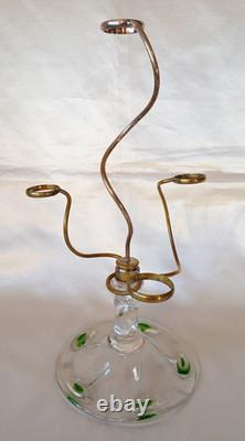 An Art Nouveau Stuart Peacock Eye/Cairngorm 4 Branch Glass Epergne/Vase c1910
