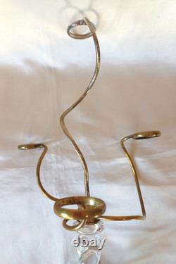 An Art Nouveau Stuart Peacock Eye/Cairngorm 4 Branch Glass Epergne/Vase c1910