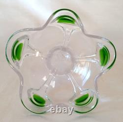 An Art Nouveau Stuart Peacock Eye/Cairngorm 4 Branch Glass Epergne/Vase c1910