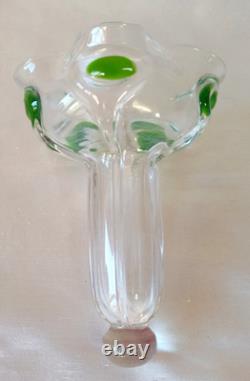 An Art Nouveau Stuart Peacock Eye/Cairngorm 4 Branch Glass Epergne/Vase c1910