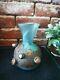 Anca Florea Podaru Art Glass Vase Ama Romanian Vase Copper Overlay 19cms