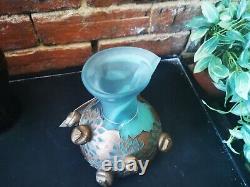 Anca Florea Podaru Art Glass Vase Ama Romanian Vase Copper Overlay 19cms