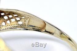 Antique 14k White Gold Oval Cut Light Green Spinel Floral Filigree Ring Sz 5.25