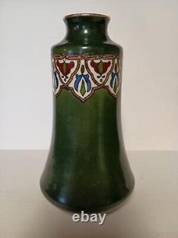 Antique 1890-99 7 tall Haynes Ware Khorassan Illyrian VASE Green Art Nouveau