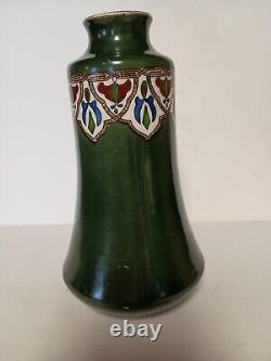 Antique 1890-99 7 tall Haynes Ware Khorassan Illyrian VASE Green Art Nouveau