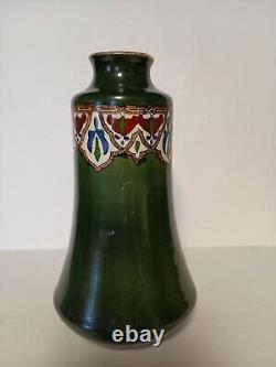 Antique 1890-99 7 tall Haynes Ware Khorassan Illyrian VASE Green Art Nouveau