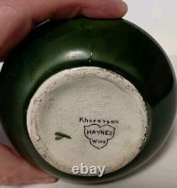 Antique 1890-99 7 tall Haynes Ware Khorassan Illyrian VASE Green Art Nouveau