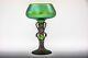 Antique 1900 Iridescent Loetz Art Glass Stem Vase Art Nouveau Pewter Mount