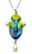 Antique 1909 Art Nouveau Sterling Silver Enamel Pearl Dangle Pendant Necklace