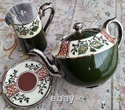 Antique (1909) English Gibson & Sons Albany & Harvey Pottery Teapot & Stand Set