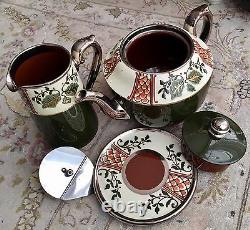 Antique (1909) English Gibson & Sons Albany & Harvey Pottery Teapot & Stand Set