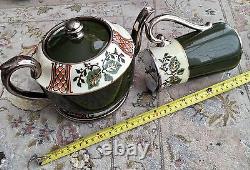 Antique (1909) English Gibson & Sons Albany & Harvey Pottery Teapot & Stand Set