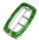 Antique 1909 Sterling Silver Green Enamel Belt Buckle Art Nouveau / Edwardian