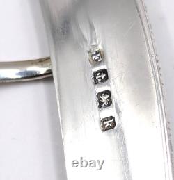 Antique 1909 Sterling Silver Green Enamel Belt Buckle Art Nouveau / Edwardian