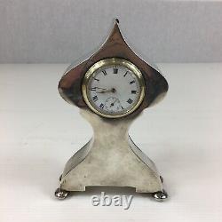Antique 1913 Charles S Green & Co Art Nouveau Solid Silver Cased Clock A/F