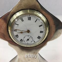 Antique 1913 Charles S Green & Co Art Nouveau Solid Silver Cased Clock A/F