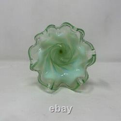 Antique 19th / 20th Century Uranium Vaseline Glass Fluted Spill Vase