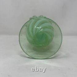 Antique 19th / 20th Century Uranium Vaseline Glass Fluted Spill Vase