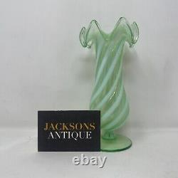 Antique 19th / 20th Century Uranium Vaseline Glass Fluted Spill Vase