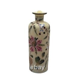Antique 8 F. Von Poschinger Art Nouveau Burmese Glass Bottle WithTop UV Reactive