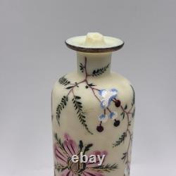 Antique 8 F. Von Poschinger Art Nouveau Burmese Glass Bottle WithTop UV Reactive