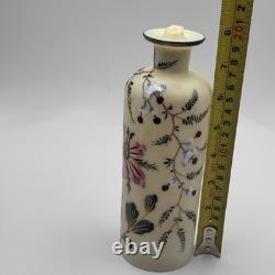 Antique 8 F. Von Poschinger Art Nouveau Burmese Glass Bottle WithTop UV Reactive