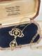 Antique 9k Gold Peridot European Art Nouveau Victorian Lavalier Necklace