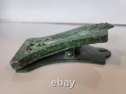 Antique Apollo Studios Art Nouveau Bronze Green Slag Glass Letter Paper Clip