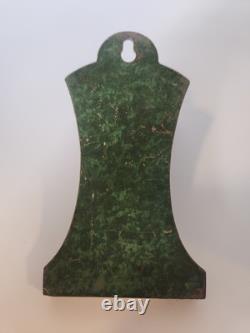 Antique Apollo Studios Art Nouveau Bronze Green Slag Glass Letter Paper Clip