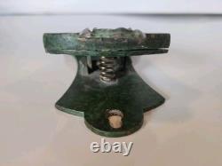 Antique Apollo Studios Art Nouveau Bronze Green Slag Glass Letter Paper Clip