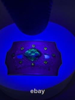 Antique Art Deco Art Nouveau Gold Tone 2 Tone Green Glass Brooch Sash Pin