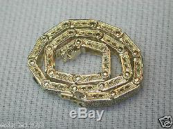 Antique Art Deco Vintage Filigree Bracelet 14K Green Gold 6.75 5.01 MM Wide