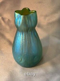 Antique Art Glass Nouveau Iridescent Rusticana Canida Silberiris Loetz Vase
