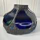 Antique Art Nouveau 6 Panel Blue/green Bent Glass Slag Table Lamp Shade Only