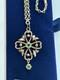 Antique Art Nouveau 9ct Gold Peridot Pendant With Antique 9ct Gold Guard Chain