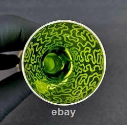 Antique Art Nouveau Alvin Green Glass Sterling Silver Overlay Vase