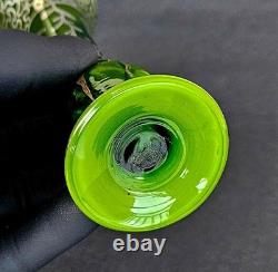 Antique Art Nouveau Alvin Green Glass Sterling Silver Overlay Vase