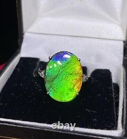 Antique Art Nouveau Ammolite And Diamond Ring