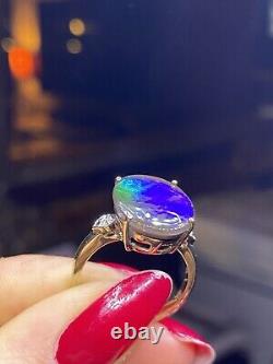 Antique Art Nouveau Ammolite And Diamond Ring